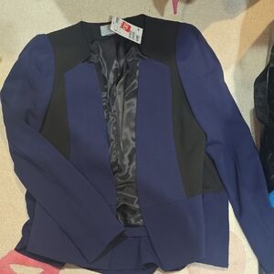 H&M Size 6 Elegant Blue and Black Women's Blazer
